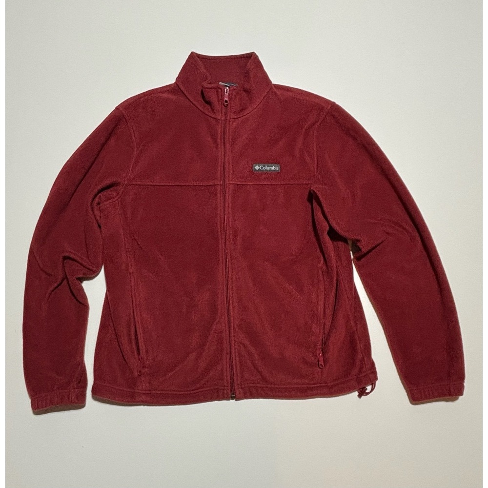 Columbia Womens Full Zip Fleece Jacket Burgundy Red Size Large